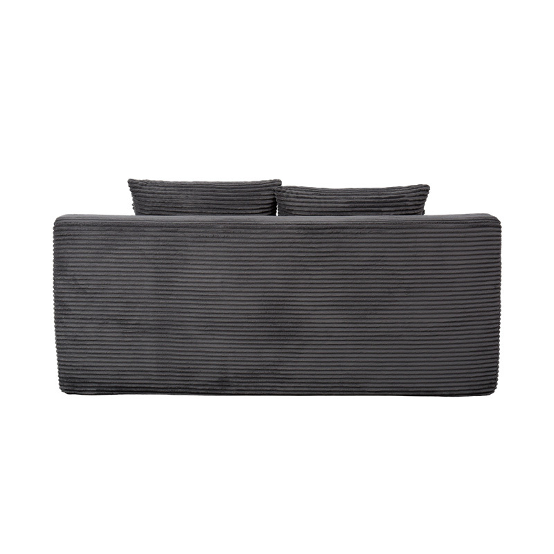 Transformerbar modulær sovesofa i mørkegrå kordfløyel med flere puter Transformerbar modulær sovesofa i mørkegrå kordfløyel med flere puter