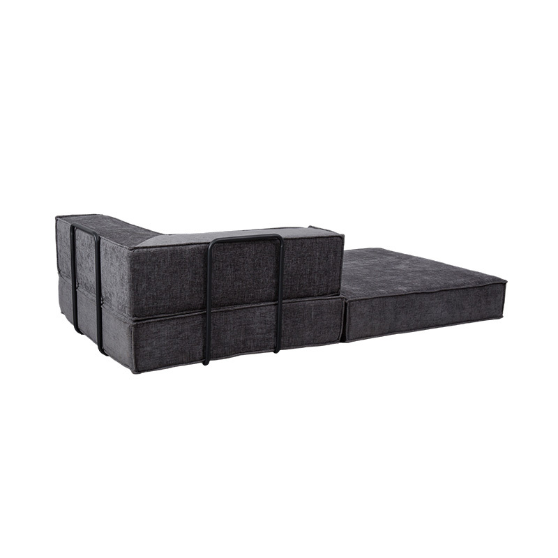 Kreativ modulsofa i mørkegrå stoff, fritt kombinerbar og multifunksjonell fullskumdesign Kreativ modulsofa i mørkegrå stoff, fritt kombinerbar og multifunksjonell fullskumdesign