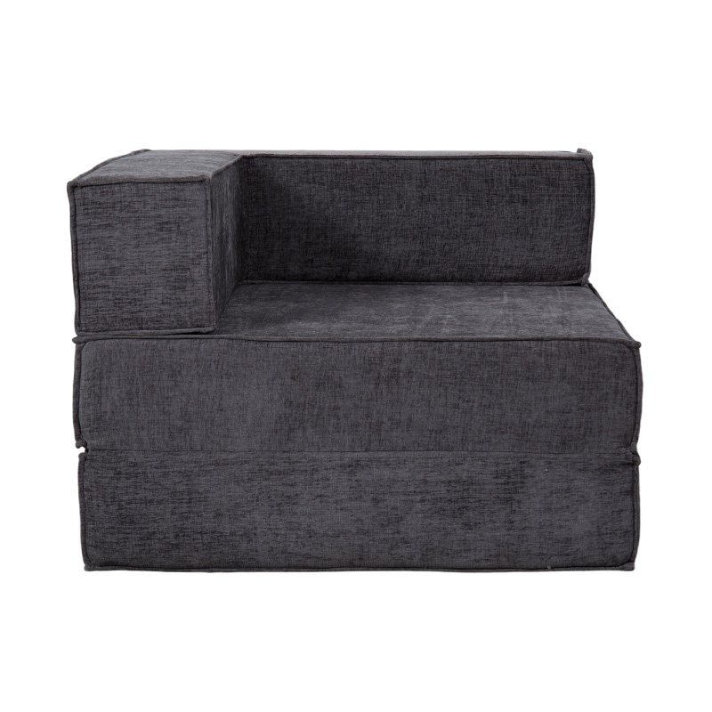Kreativ modulsofa i mørkegrå stoff, fritt kombinerbar og multifunksjonell fullskumdesign