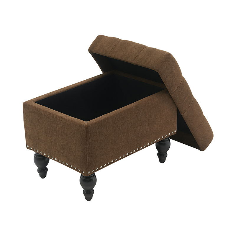 Fairy Tale Square Teddy Brown Stoff Oppbevaringskrakk